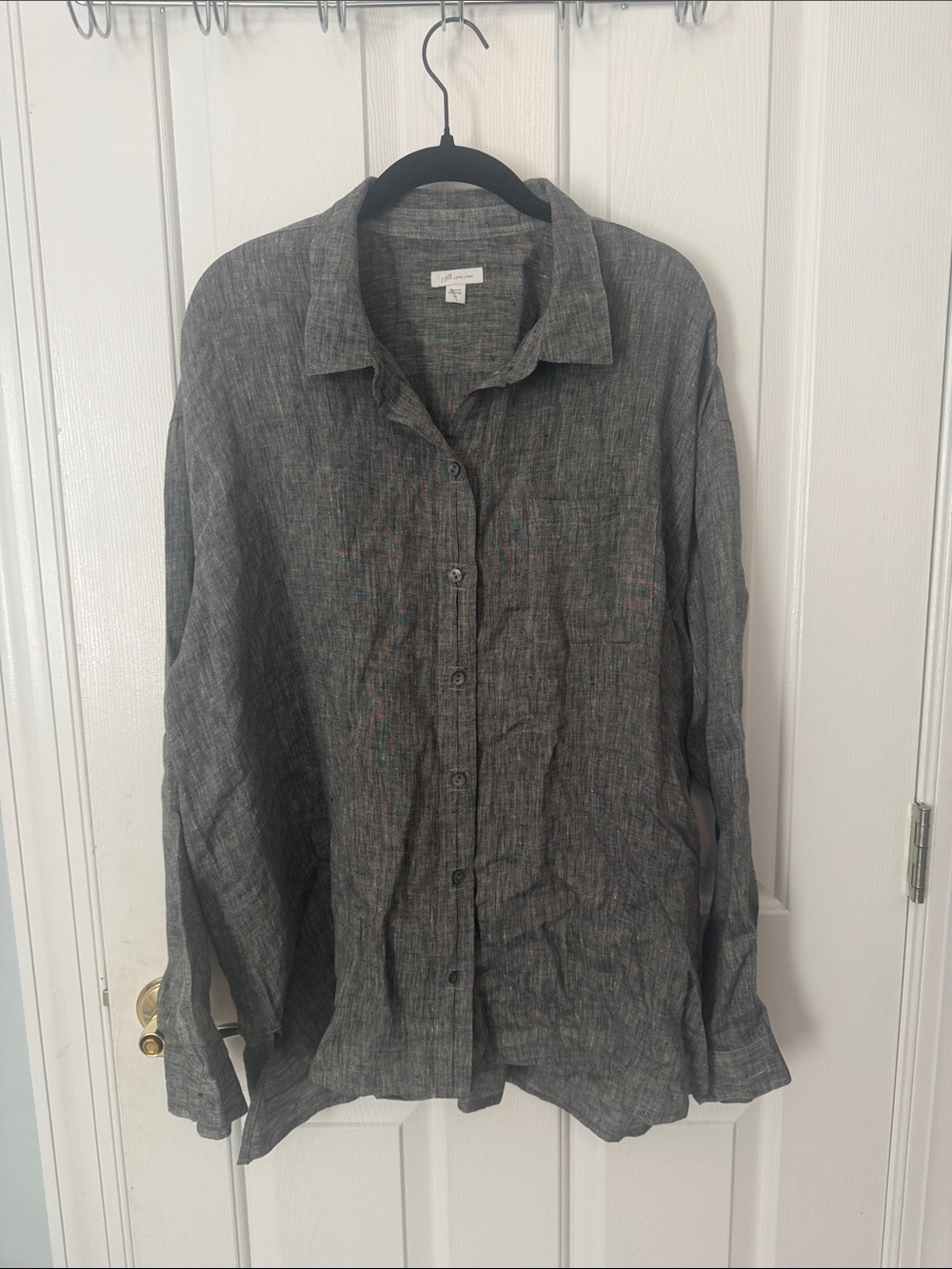 J. Jill Men’s Charcoal Button-Down Linen Shirt